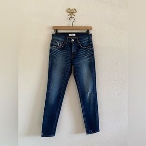 Moussy Howa Vintage Distressed Mid Rise Tapered Jean Women Size 24 Made in Japan